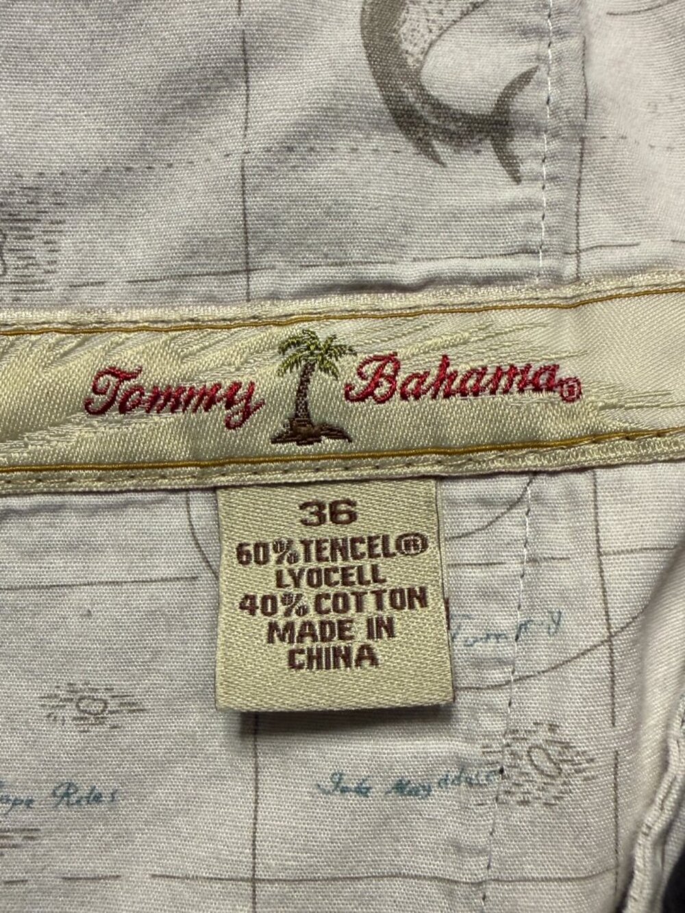 Vintage Tommy Bahama Flat Front Chino Shorts Men's 36 Black 9" Preppy Classic - Picture 8 of 9